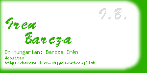 iren barcza business card